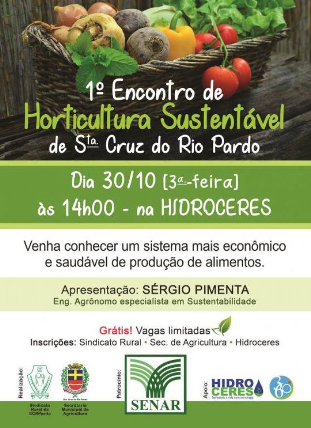 1 Encontro de Horticultura Sustentvel acontece em Santa Cruz do Rio Pardo no dia 30 